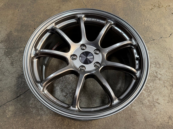 New 18X8.5 ET45 Enkei PF09 Rim (4 wheel) Gloss Gunmetal 5X112