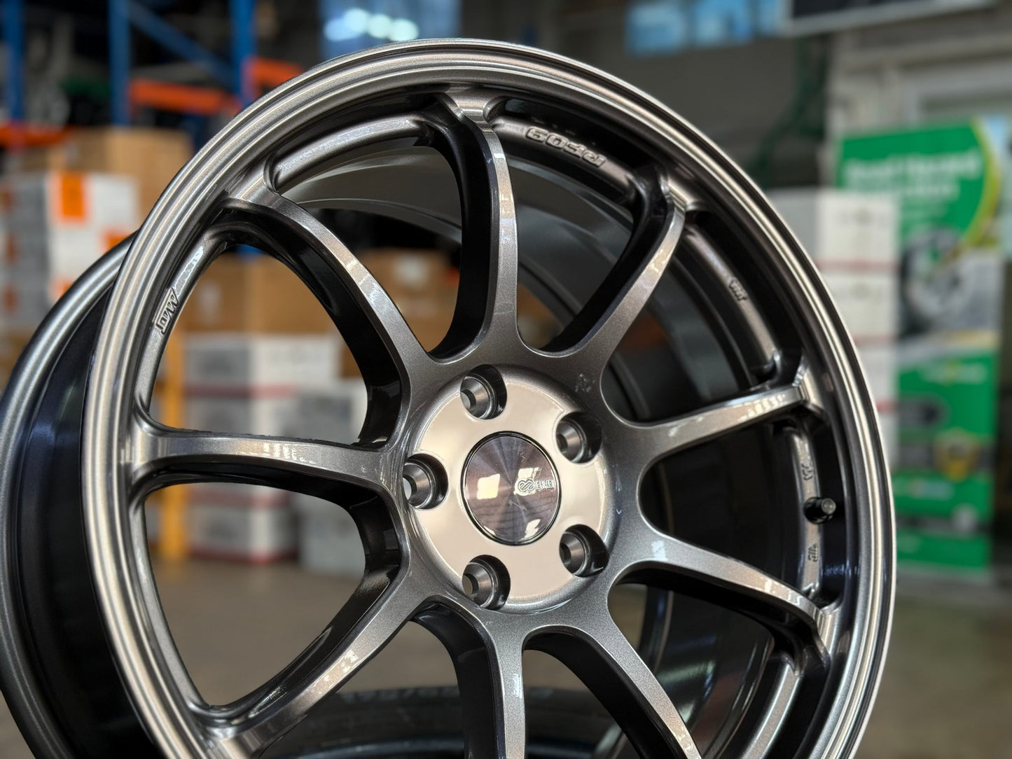 New 18X8.5 ET45 Enkei PF09 Rim (4 wheel) Gloss Gunmetal 5X112