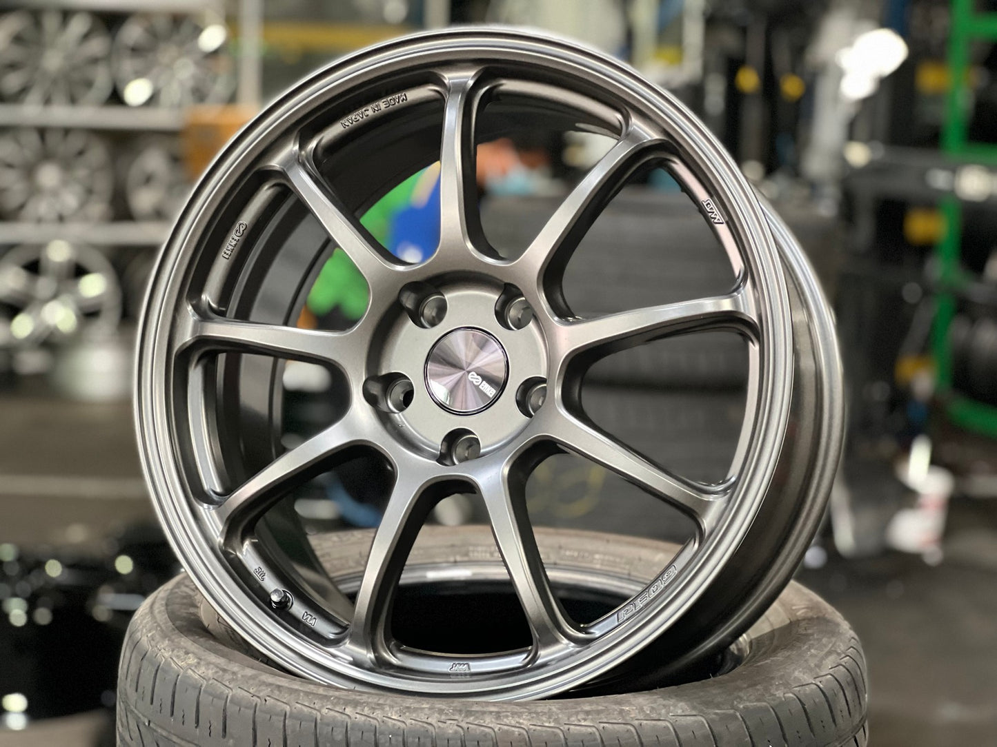 New 18X8.5 ET38 Enkei PF09 Rim (4 wheel) Matt Gunmetal 5X114.3