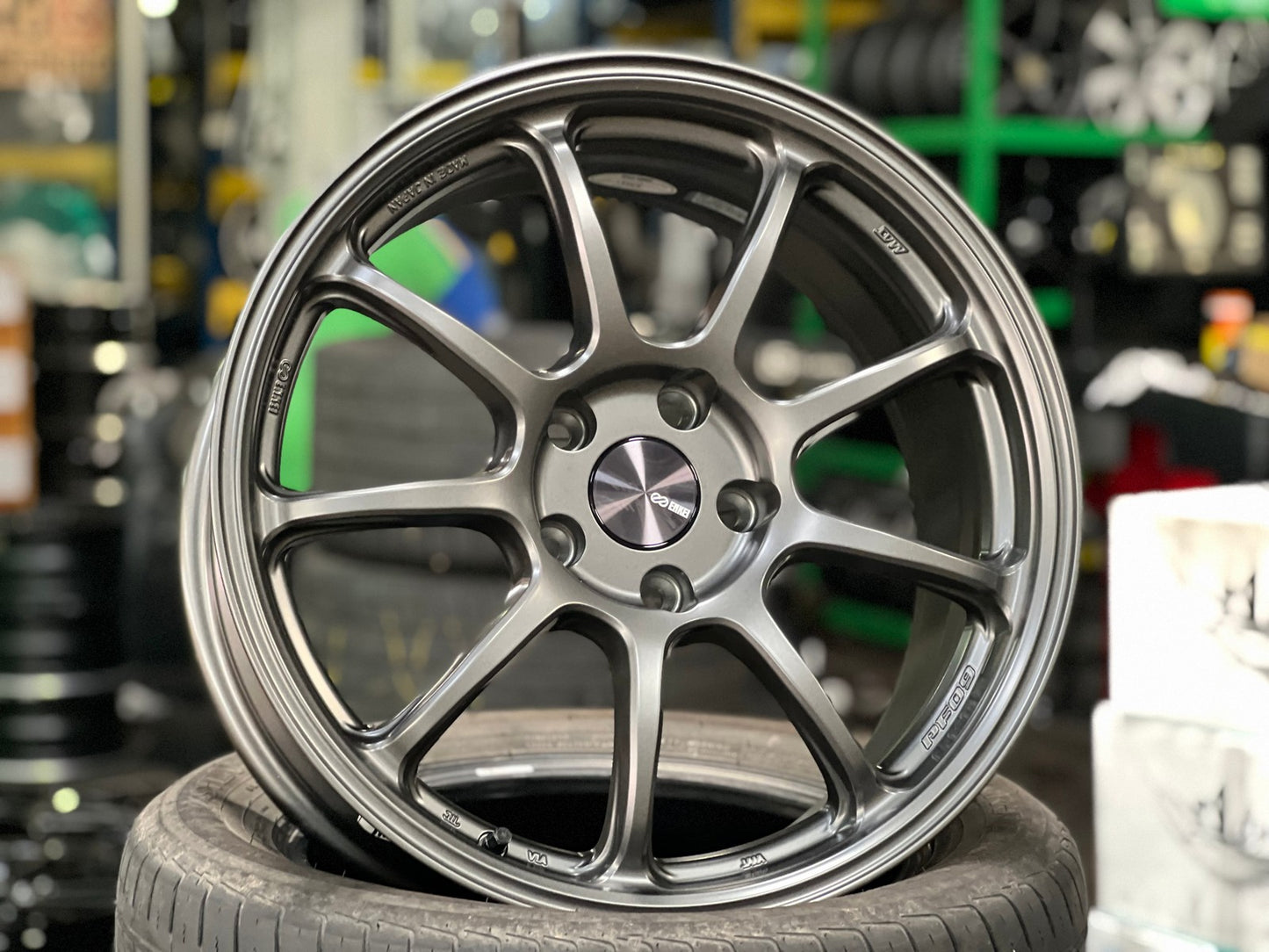 New 18X8.5 ET38 Enkei PF09 Rim (4 wheel) Matt Gunmetal 5X114.3