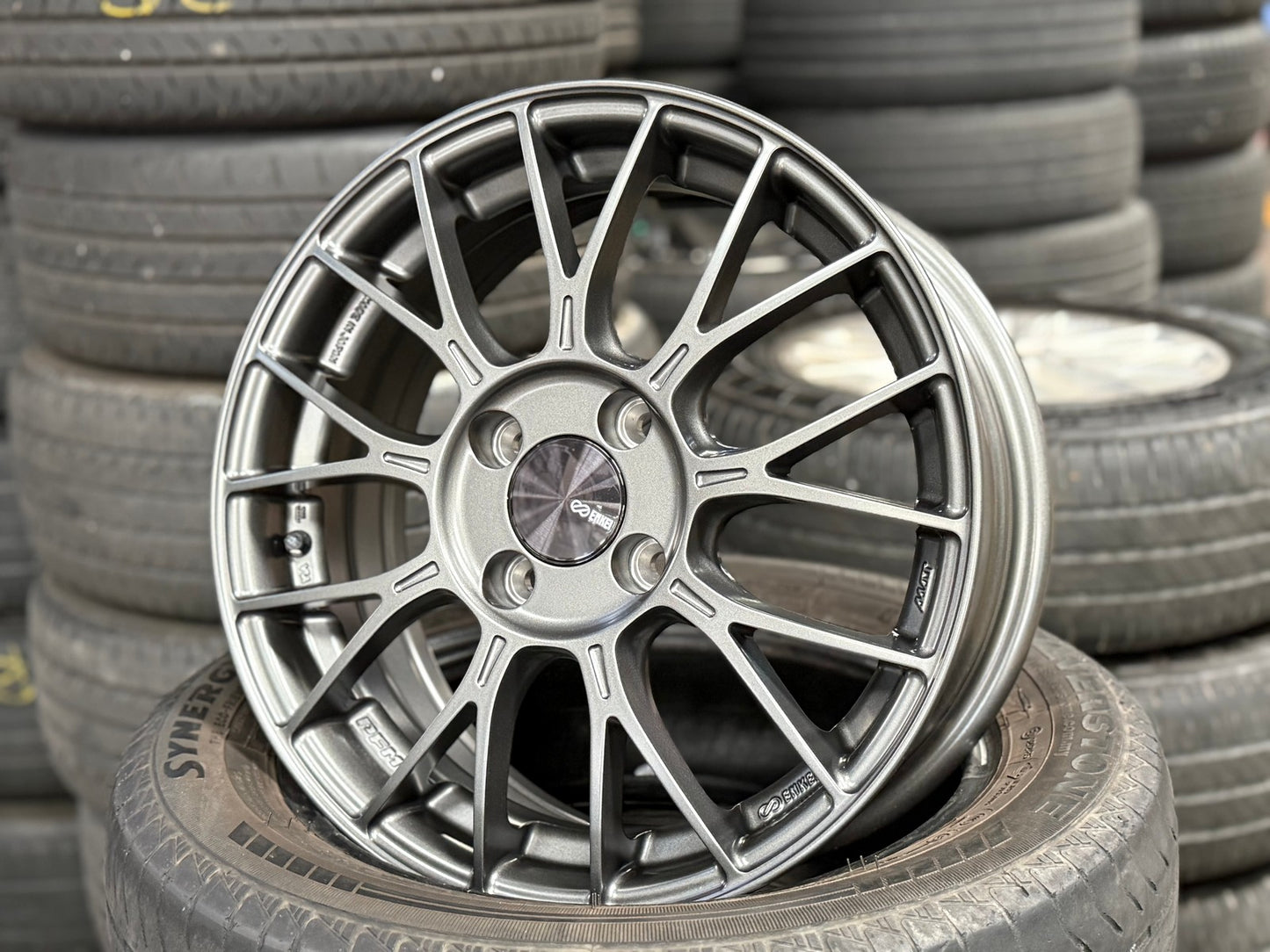 New 15X6 ET45 Enkei PFM1 Rim (4 wheel) Matt Gunmetal 4X100