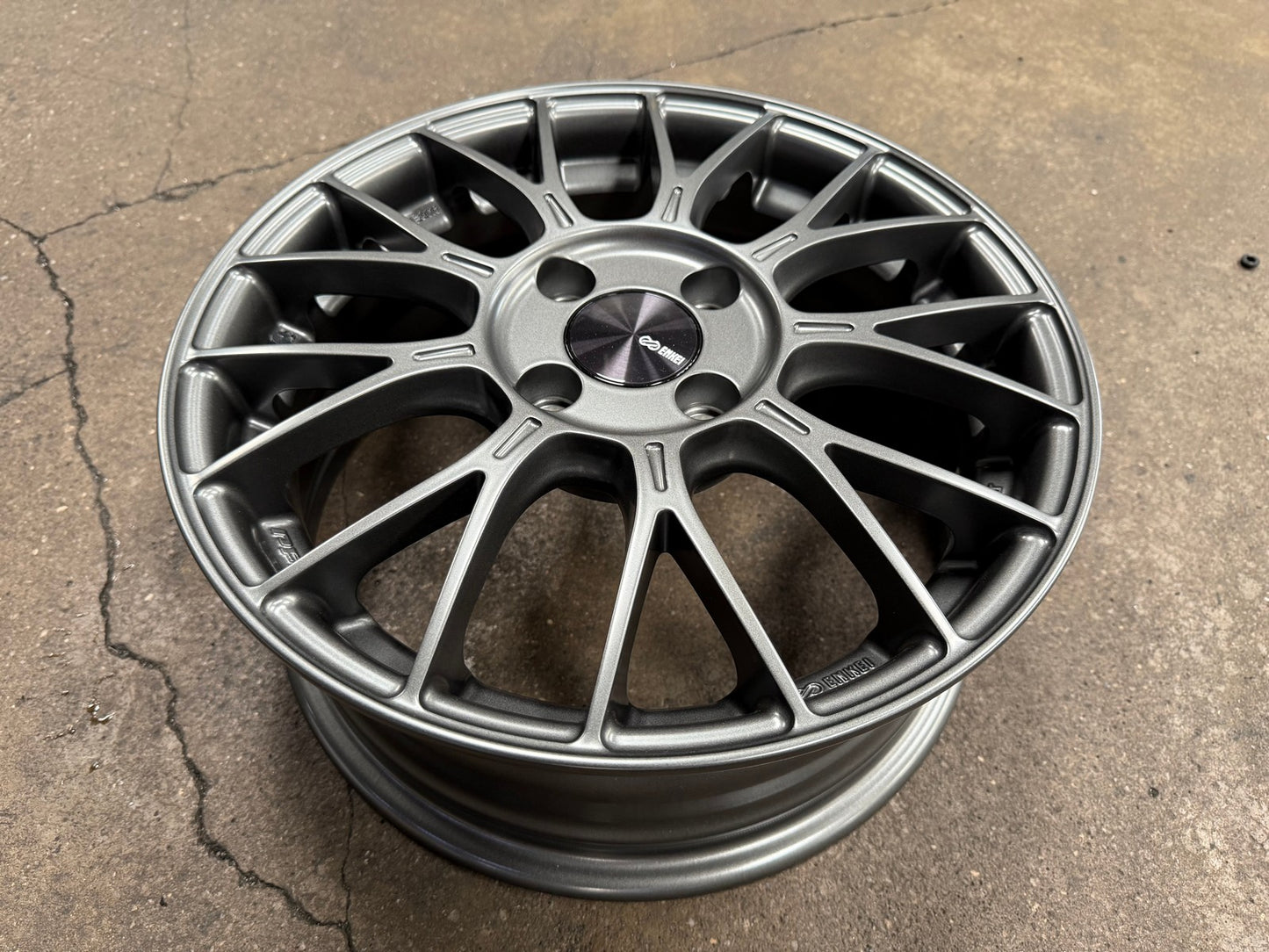 New 15X6 ET45 Enkei PFM1 Rim (4 wheel) Matt Gunmetal 4X100