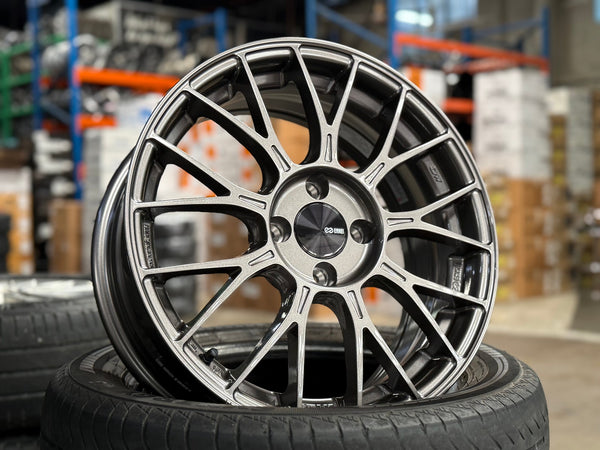New 16X6.5 ET38 Enkei PFM1 Rim (4 wheel) Gloss Gunmetal 4X100