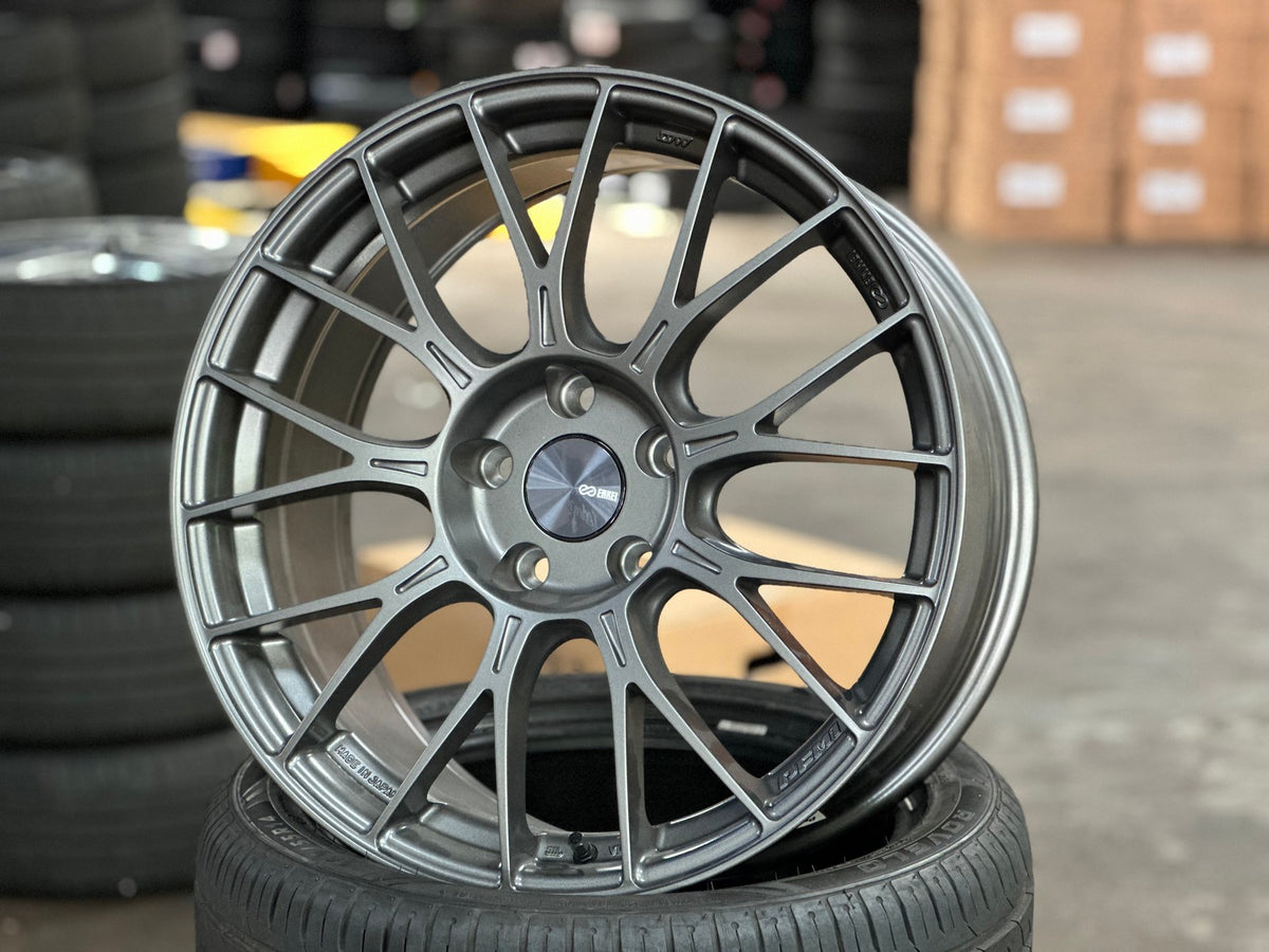 New 18X8.5 ET35 Enkei PFM1 Rim (4 wheel) Matt Gunmetal 5X114.3