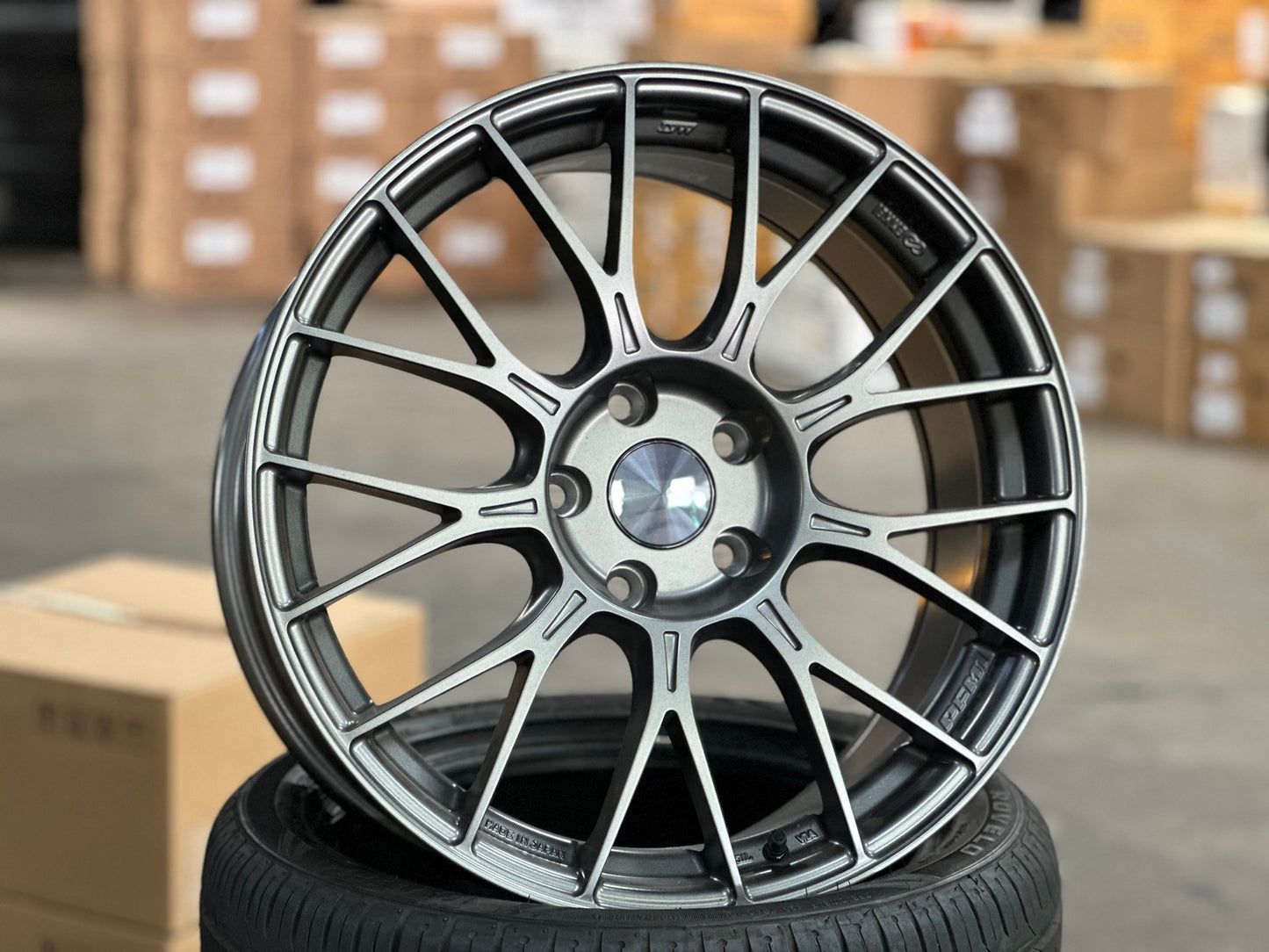 New 18X8.5 ET35 Enkei PFM1 Rim (4 wheel) Matt Gunmetal 5X114.3