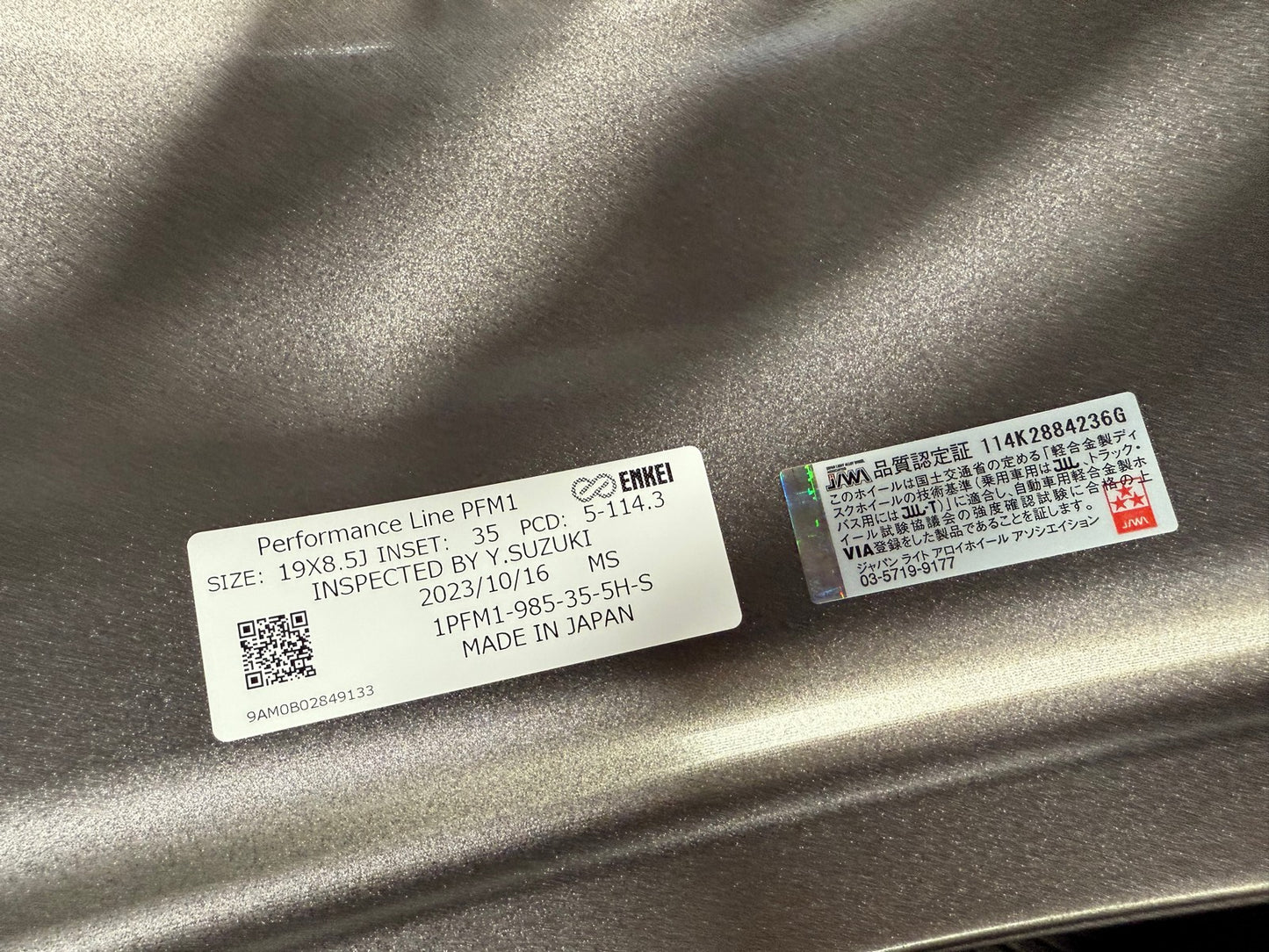 New 19X8.5 ET35 Enkei PFM1 Rim (4 wheel) Gloss Gunmetal 5X114.3