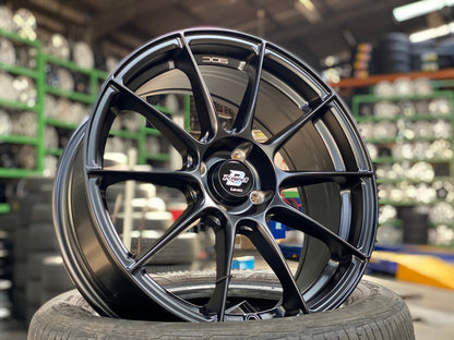 New 17X7 ET35 Lenso Climax Rim (4 wheel) Matt Black 4X100