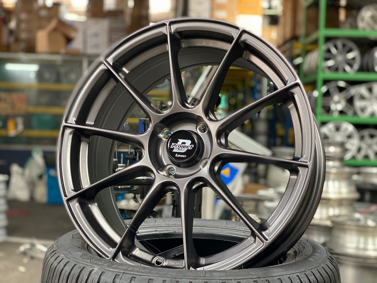 New 17X7 ET35 Lenso Climax Rim (4 wheel) Matt Gunmetal 4X100