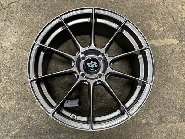 New 17X7 ET35 Lenso Climax Rim (4 wheel) Matt Gunmetal 4X100