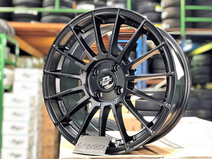 New 16X7 ET40 Lenso Project D Rim (4 wheel) Matt Black 4X100