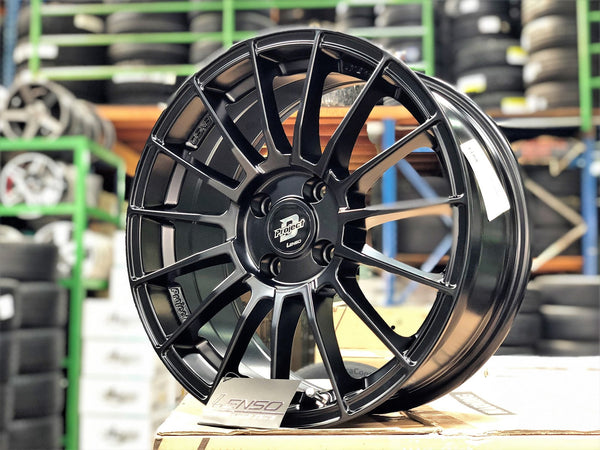 New 16X7 ET40 Lenso Project D Rim (4 wheel) Matt Black 4X100