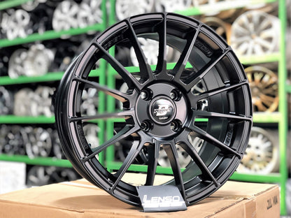 New 16X7 ET40 Lenso Project D Rim (4 wheel) Matt Black 4X100