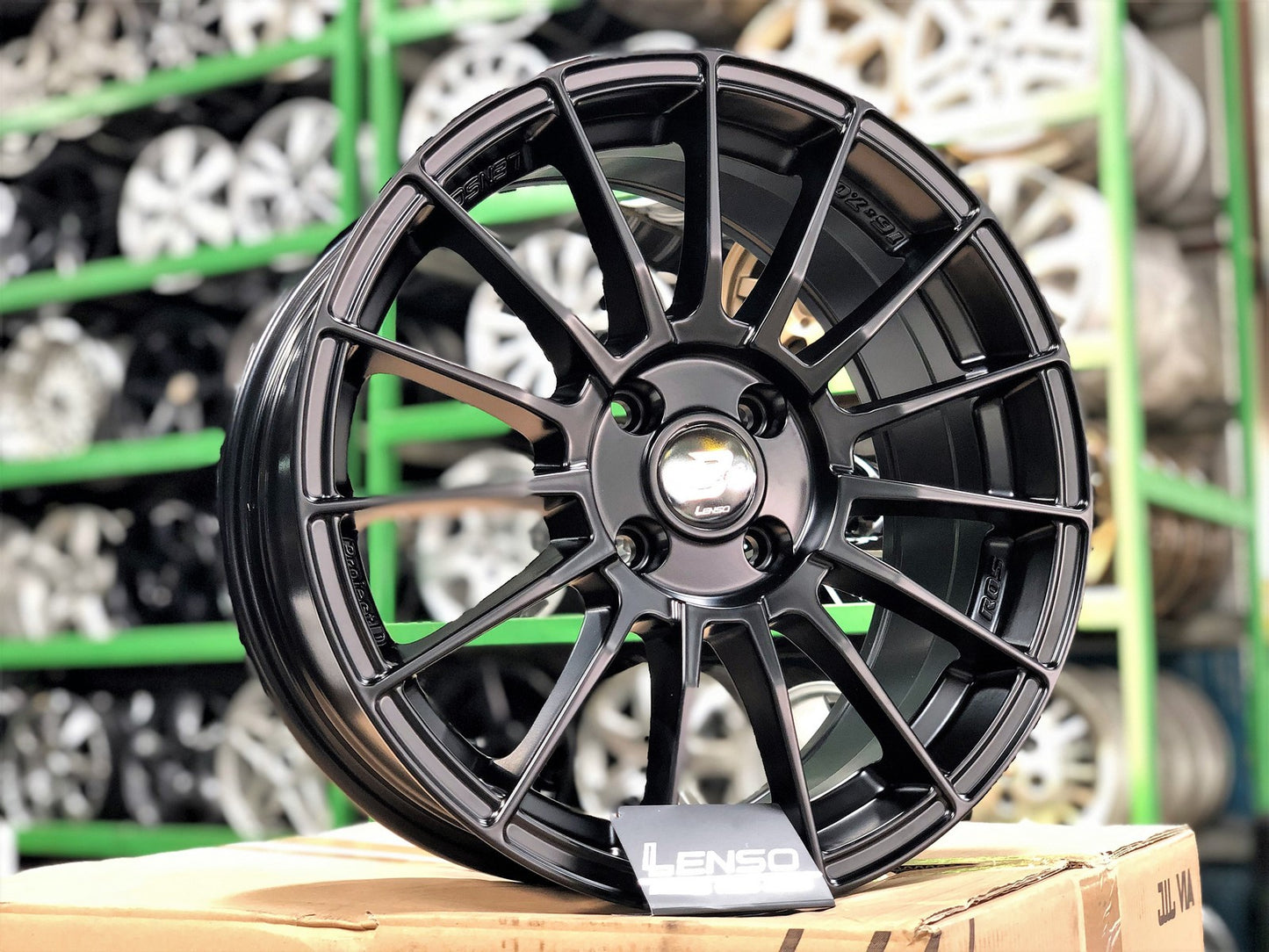 New 16X7 ET40 Lenso Project D Rim (4 wheel) Matt Black 4X100