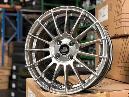 New 16X7 ET40 Lenso Project D Rim (4 wheel) Gloss Silver 4X100