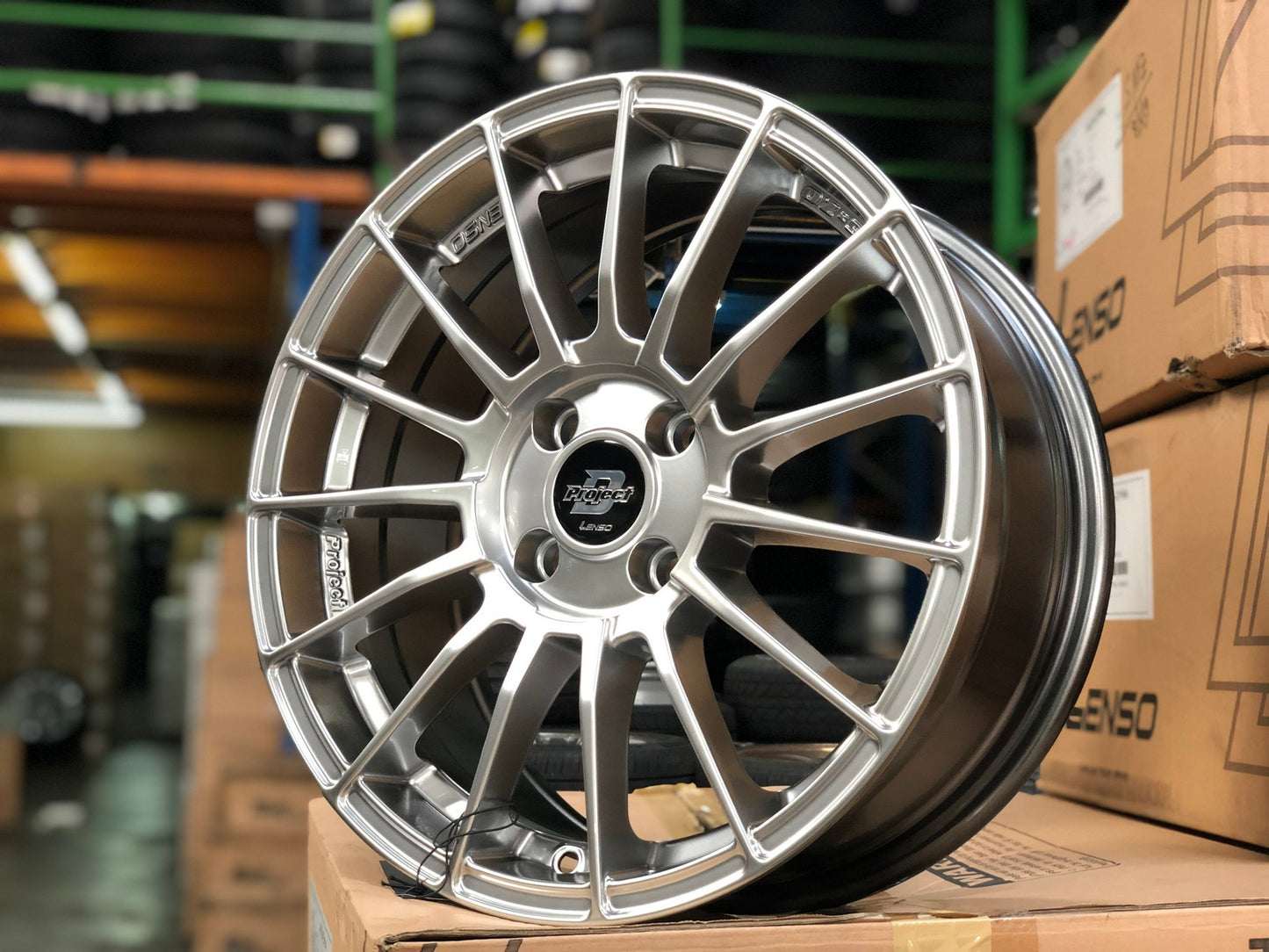 New 16X7 ET40 Lenso Project D Rim (4 wheel) Gloss Silver 4X100