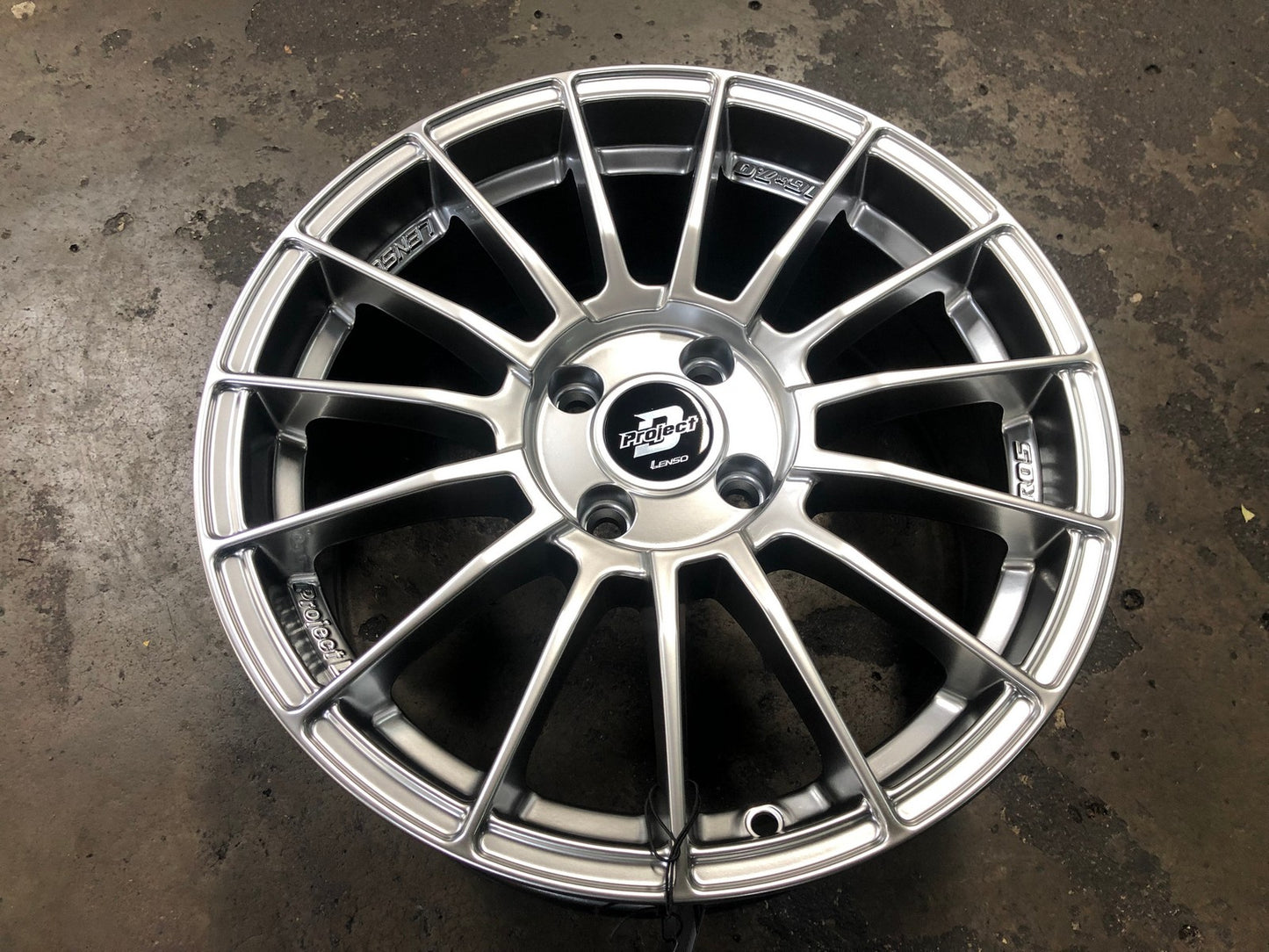 New 16X7 ET40 Lenso Project D Rim (4 wheel) Gloss Silver 4X100