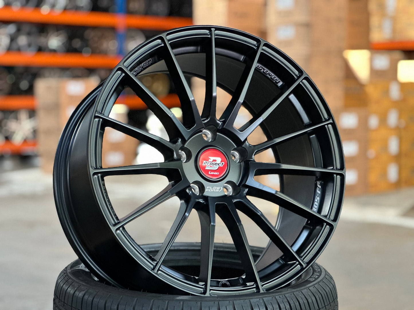 New 18X8.5 ET35 Lenso Project D Rim (4 wheel) Matt Black 5X112
