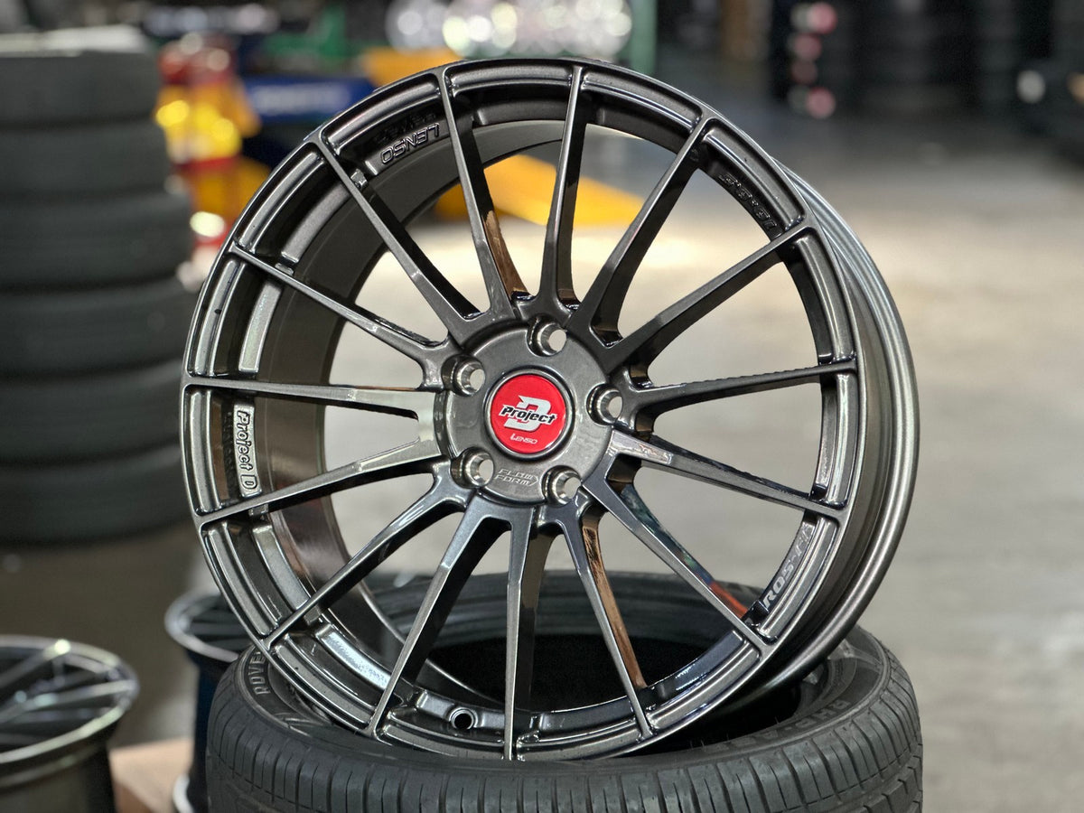 New 18X8.5 ET35 Lenso Project D Rim (4 wheel) Hyper Black 5X112