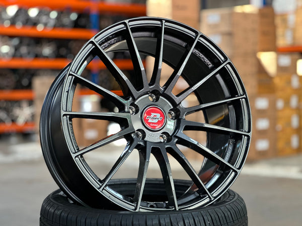 New 18X8.5 ET35 Lenso Project D Rim (4 wheel) Hyper Black 5X112