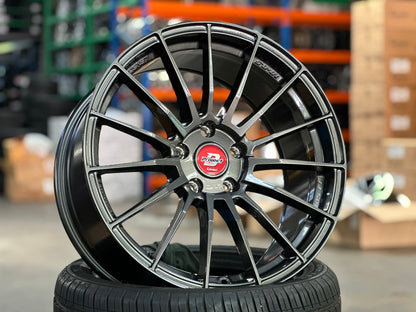 New 18X8.5 ET35 Lenso Project D Rim (4 wheel) Hyper Black 5X114.3