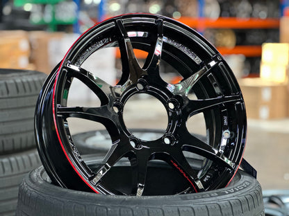 New 16X5.5 ET20 RAYS Gramlight 57 JV Japan Rim (4 wheel) Gloss Black 5X139.7