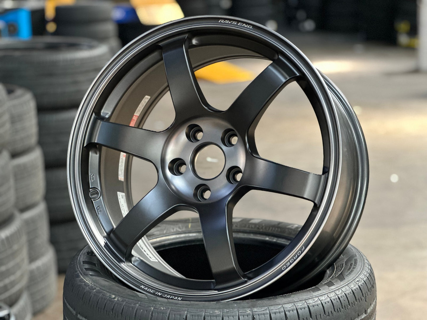 New 18X8.5 ET34 RAYS TE37SL Saga Mspec Rim (4 wheel) Matt Black 5X112