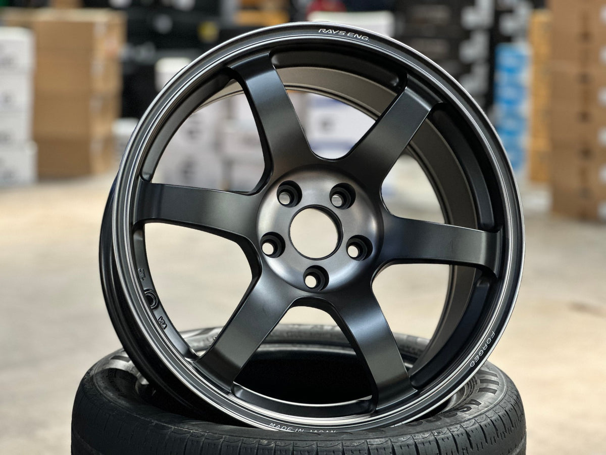 NEW 18X8.5 ET34 Rays TE37 SL Saga M Spec Forged Japan Rim (4 wheel) Pressed Black 5X112
