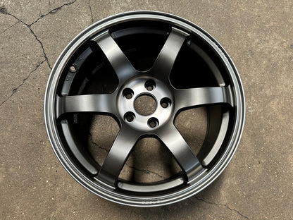 New 18X8.5 ET34 RAYS TE37SL Saga Mspec Rim (4 wheel) Matt Black 5X112 Sticker