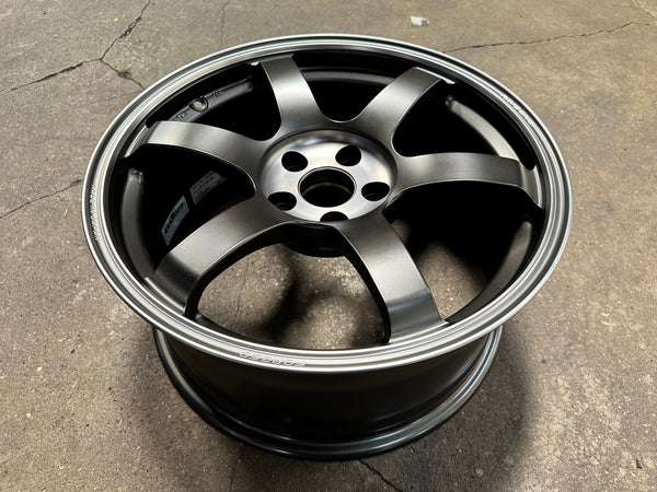 New 18X8.5 ET34 RAYS TE37SL Saga Mspec Rim (4 wheel) Matt Black 5X112 Sticker