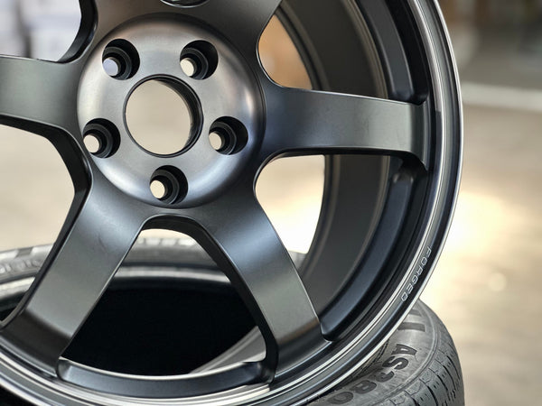 New 18X8.5 ET34 RAYS TE37SL Saga Mspec Rim (4 wheel) Matt Black 5X112