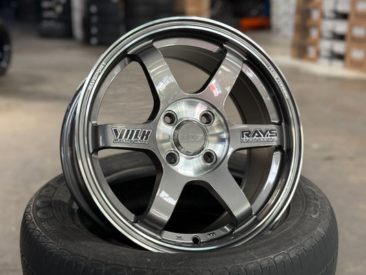 New 15X7 ET38 RS TE37 OG Rim (4 wheel) Gloss Gunmetal 4X100