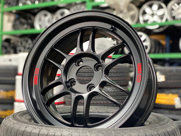 New 15X7 ET35 Enkei RPF1 Rim (4 wheel) Matt Black 4X100