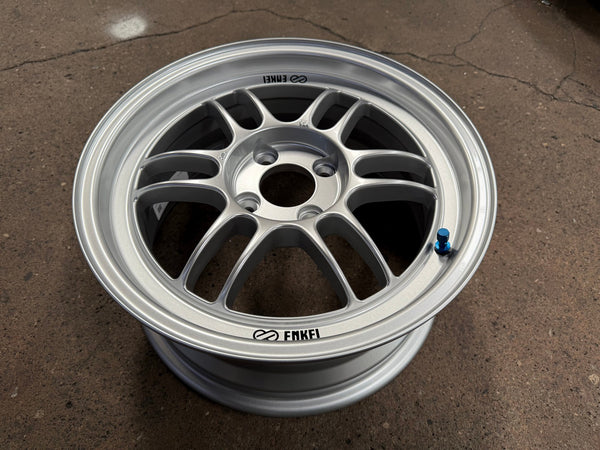 New 15X7 ET35 Enkei RPF1 Rim (4 wheel) Gloss Silver 4X100