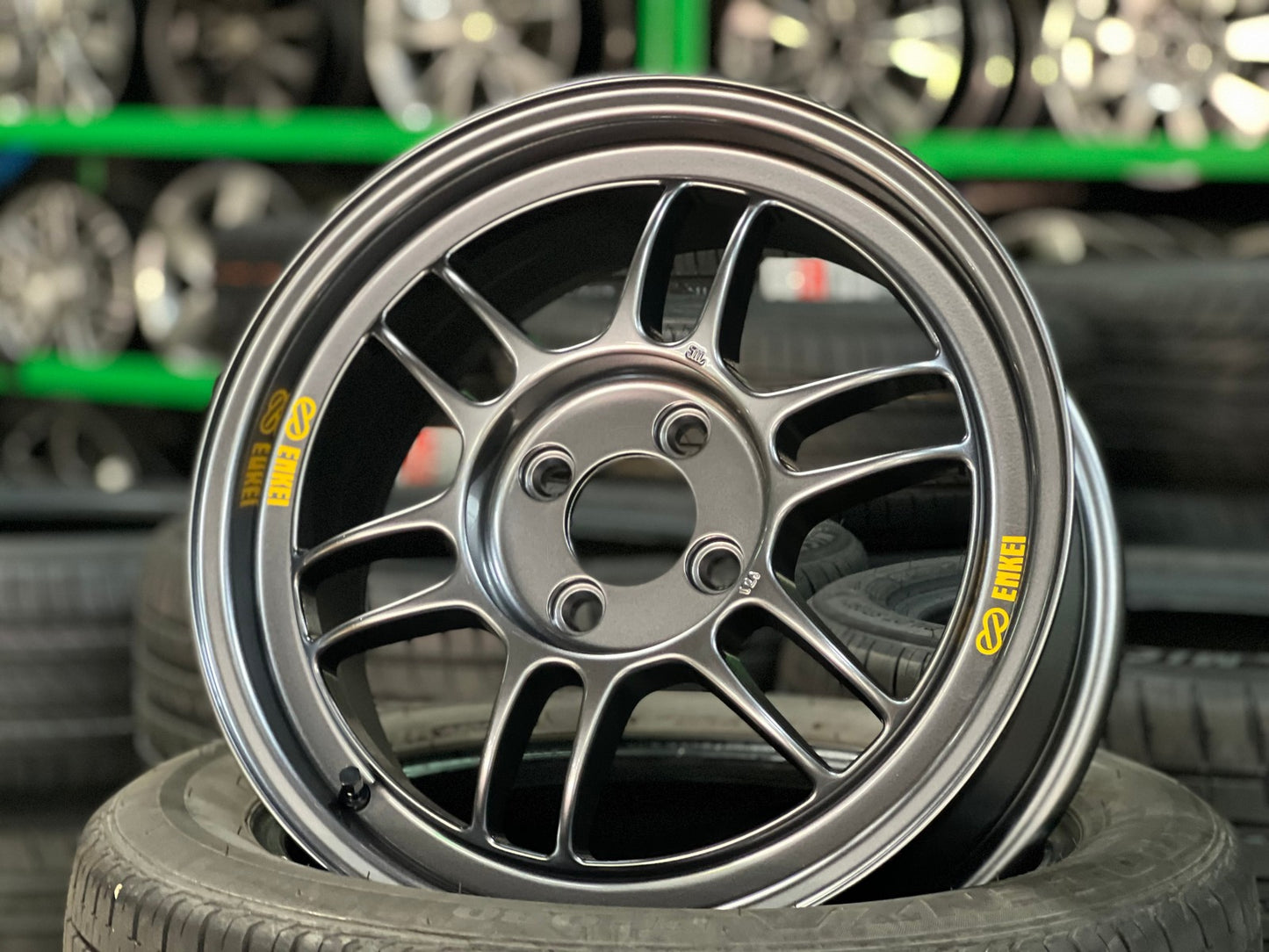 New 16X7 ET43 Enkei RPF1 Rim (4 wheel) Gloss Gunmetal 4X100