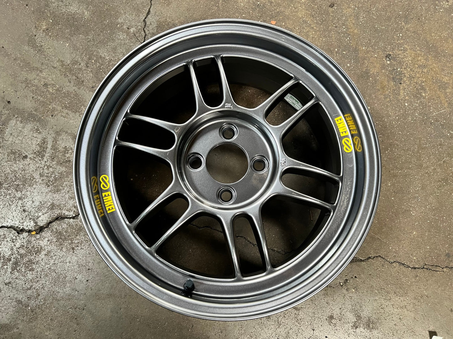 New 16X7 ET43 Enkei RPF1 Rim (4 wheel) Gloss Gunmetal 4X100
