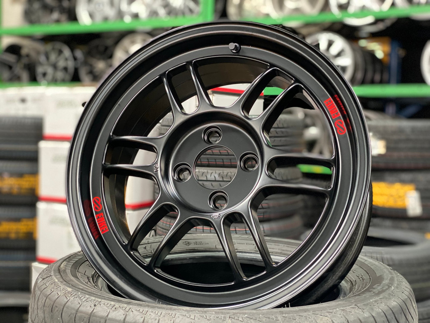 New 16X7 ET43 Enkei RPF1 Rim (4 wheel) Matt Black 4X100