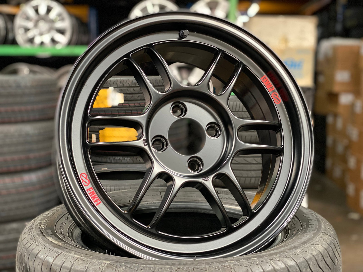 New 16X7 ET43 Enkei RPF1 Rim (4 wheel) Matt Black 4X100