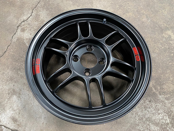 New 16X7 ET43 Enkei RPF1 Rim (4 wheel) Matt Black 4X100