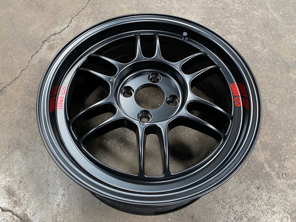 New 16X7 ET43 Enkei RPF1 Rim (4 wheel) Matt Black 4X100