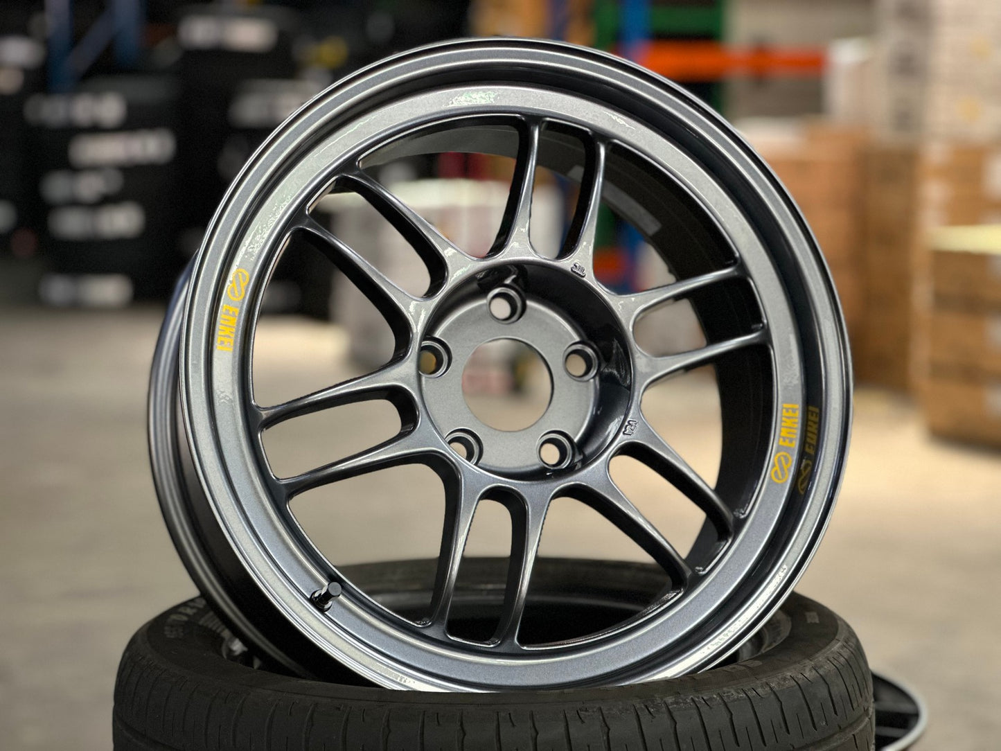 New 17X8 ET35 Enkei RPF1 Rim (4 wheel) Gloss Gunmetal 5X114.3
