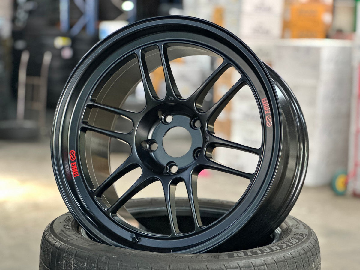 New 18X9.5 ET15 Enkei RPF1 Rim (4 wheel) Matt Black 5X114.3