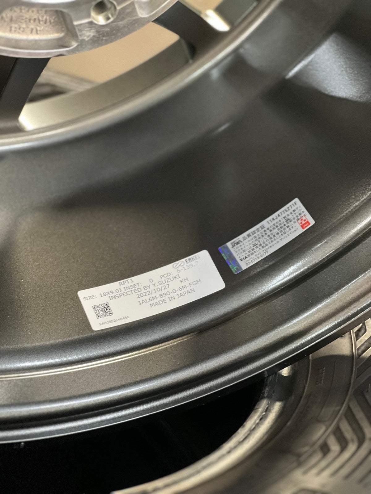 New 18X9 ET0 Enkei RPT1 Rim (4 wheel) Matt Gunmetal 6X139.7