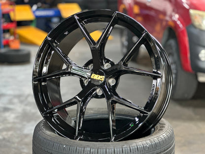 New 19X8.5 ET35 BBS FIR Design Rim (4 wheel) Gloss Black 5X108