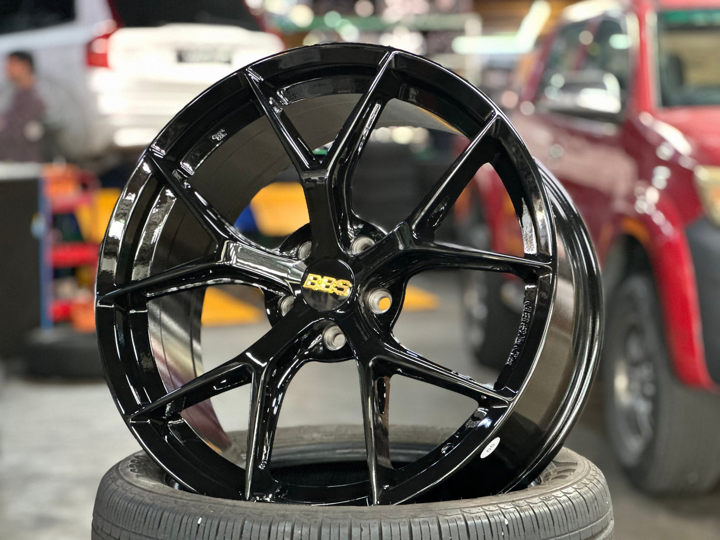 New 19X8.5 ET35 BBS FIR Design Rim (4 wheel) Gloss Black 5X108