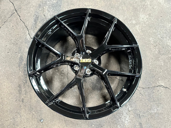 New 19X8.5 ET35 BBS FIR Design Rim (4 wheel) Gloss Black 5X108