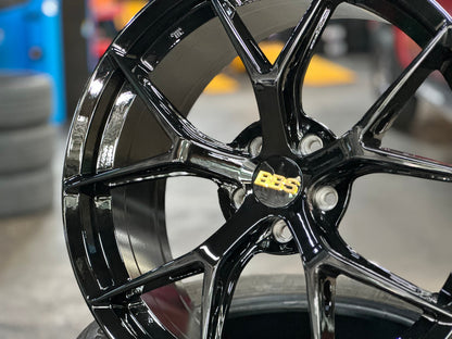 New 19X8.5 ET35 BBS FIR Design Rim (4 wheel) Gloss Black 5X108