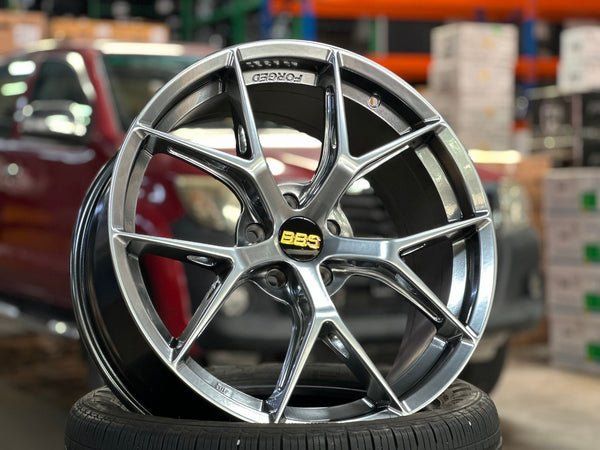 New 19X8.5 ET35 BBS FIR Design Rim (4 wheel) Gloss Black 5X108