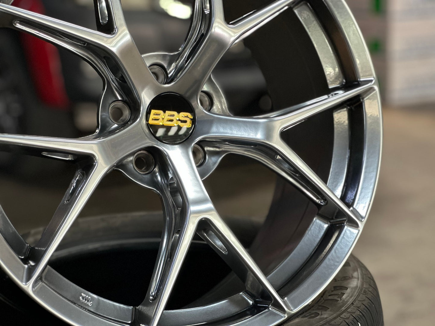 New 19X8.5 ET35 BBS FIR Design Rim (4 wheel) Gloss Black 5X108