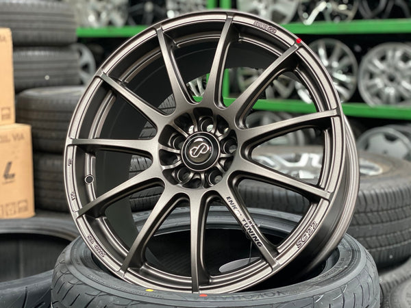 New 18X8 ET45 Enkei SC22 Rim (4 wheel) Matt Gunmetal 5X100
