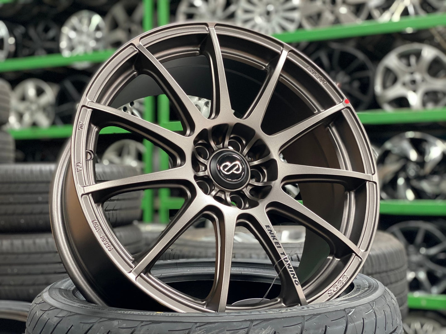 New 18X8 ET45 Enkei SC22 Rim (4 wheel) Matt Gunmetal 5X100